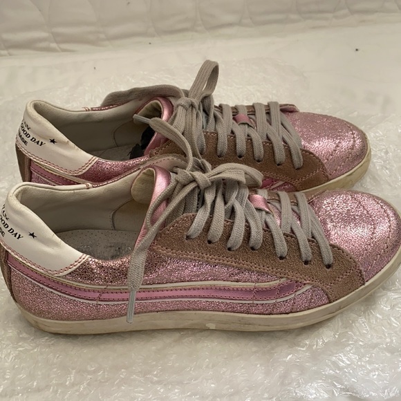 PRIMABASE | Shoes | Italian Primabase Pink Metallic Sneakers Us 7 | Poshmark
